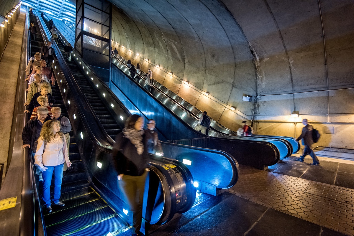 RosslynMetroEscalatorsPeople