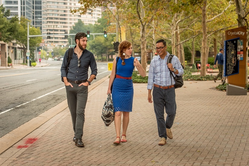 two-guys-one-girl-crystal-city-walking