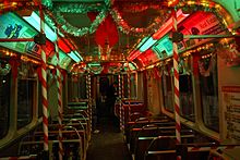 Interior of CTA holiday train