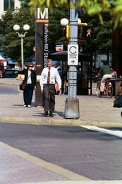 People walking to work