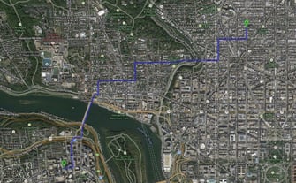 Brett Jone's daily bike route