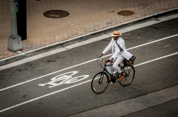 Employee, Businessman riding a bike, Arlington County
