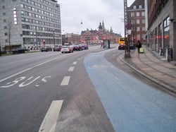 Bus lane and bike lane