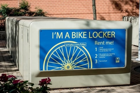 Bike locker at Clarendon Metro Station | Arlington, Virginia