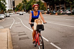 Girl Riding Capital Bikeshare