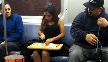 Metro Rider Cutting an Onion