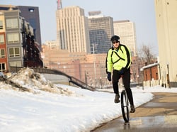 Unicycle through Winter Snow