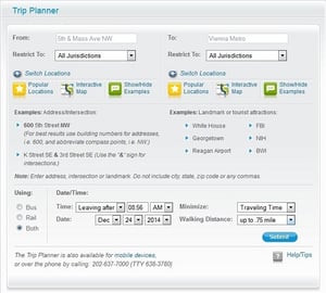 WMATA Rider Tool - Trip Planner